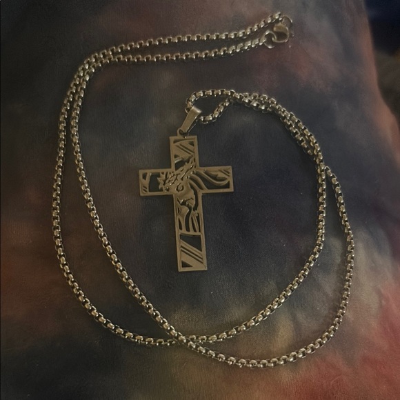 Silver Cross Pendant Necklace - Picture 1 of 1